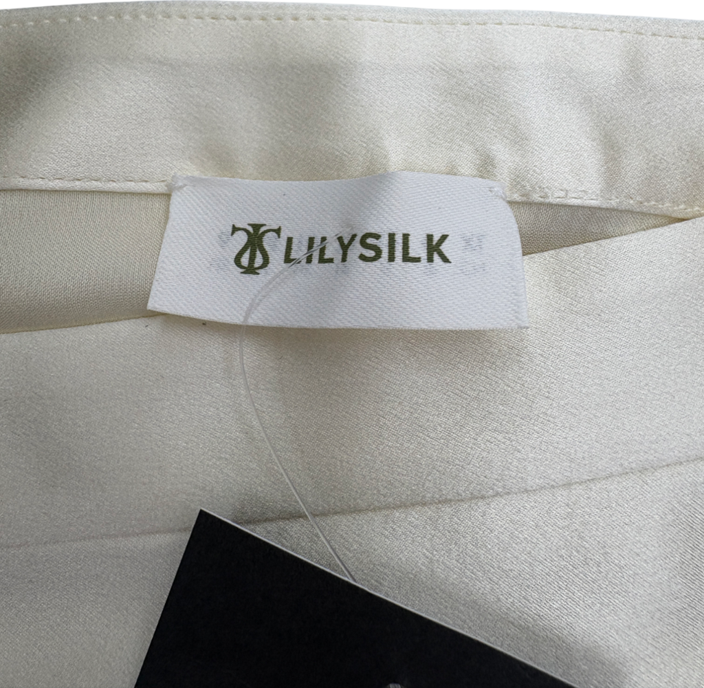 LilySilk Cream 100% SIlk Maxi Skirt UK 10