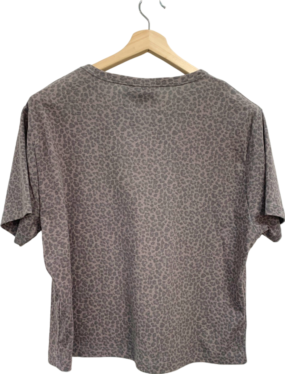 Reclaimed Vintage Grey Leopard Print T-shirt UK S