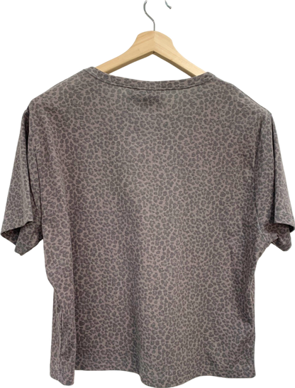 Reclaimed Vintage Grey Leopard Print T-shirt UK S