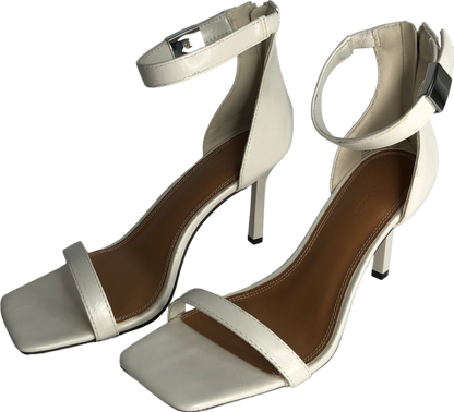 River Island Cream White Clasp Heeled Sandals UK 7 EU 40 👠