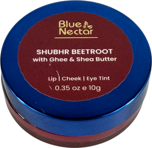Blue Blush Lip Tint Balm For Tinted Pink Lips | Natural Beetroot Girls Lip Balm Moisturizer For Dry Skin With Organic Ghee & Shea Butter | Long Lasting Hydrating Lip Tint Blue Nectar 10g