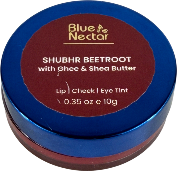 Blue Blush Lip Tint Balm For Tinted Pink Lips | Natural Beetroot Girls Lip Balm Moisturizer For Dry Skin With Organic Ghee & Shea Butter | Long Lasting Hydrating Lip Tint Blue Nectar 10g