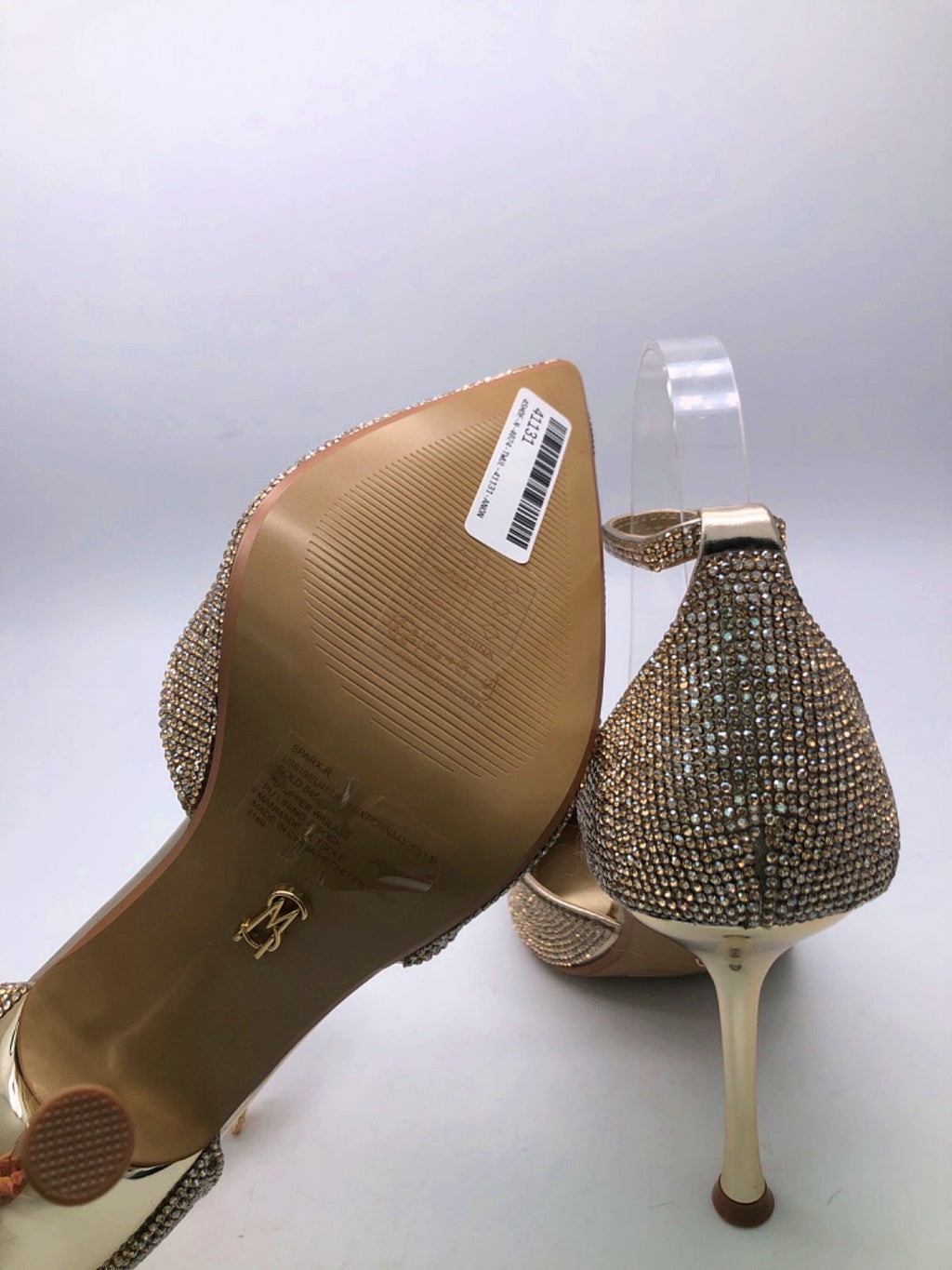 Steve Madden Gold Rhinestone Embellished Heels UK 10