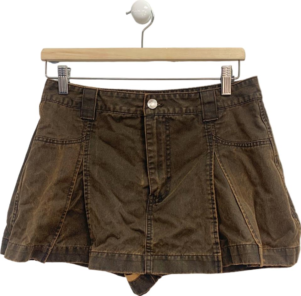 Zara Brown Cotton Shorts UK M