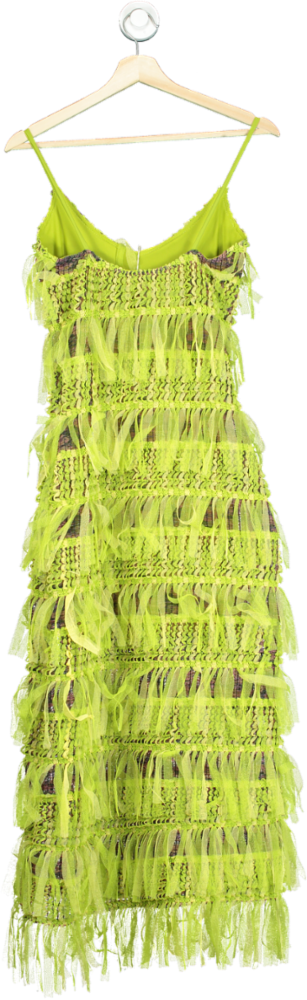 Caro Luna Green Fringe Dress S