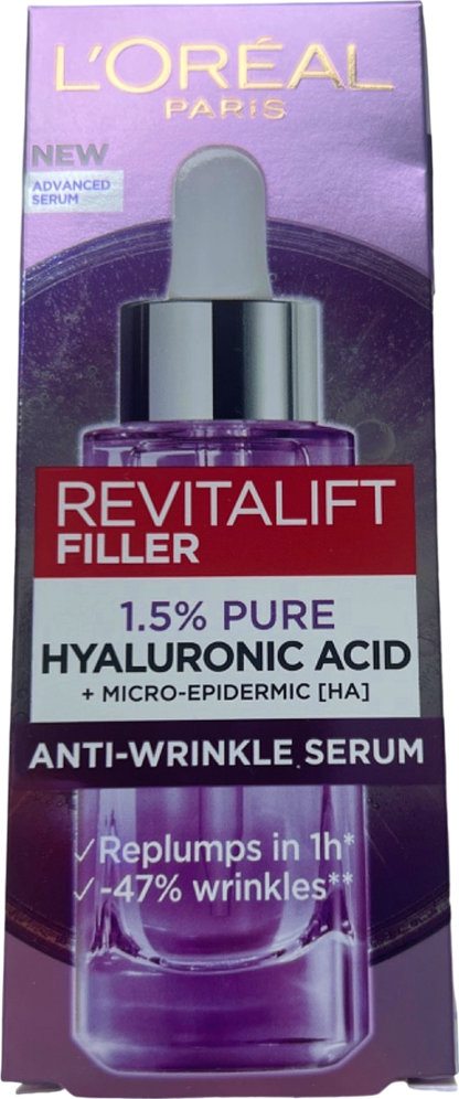 L'Oreal Revitalift Filler 1.5% Pure Hyaluronic Acid Anti-Wrinkle Serum 30ml