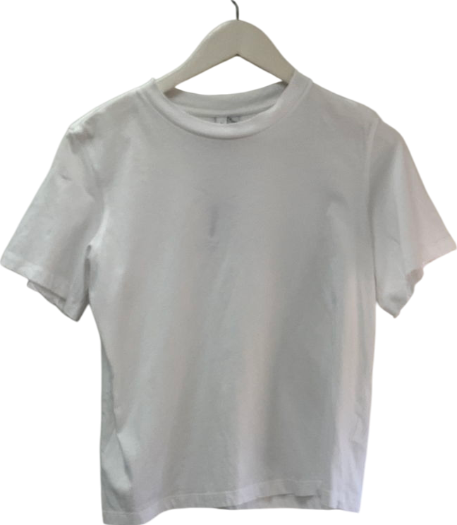 & Other Stories White Crewneck T-shirt UK 10