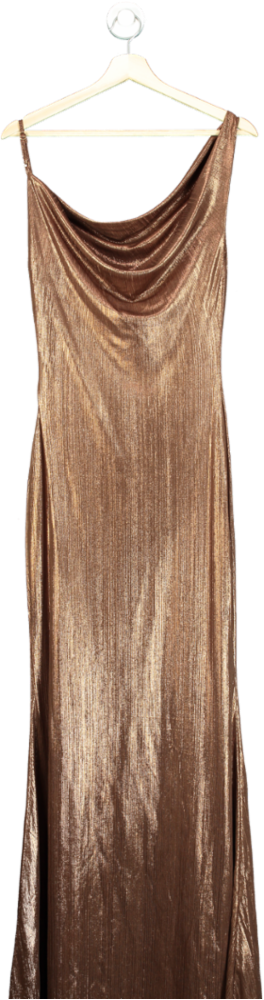Club L London Bronze Metallic Maxi Dress UK 6