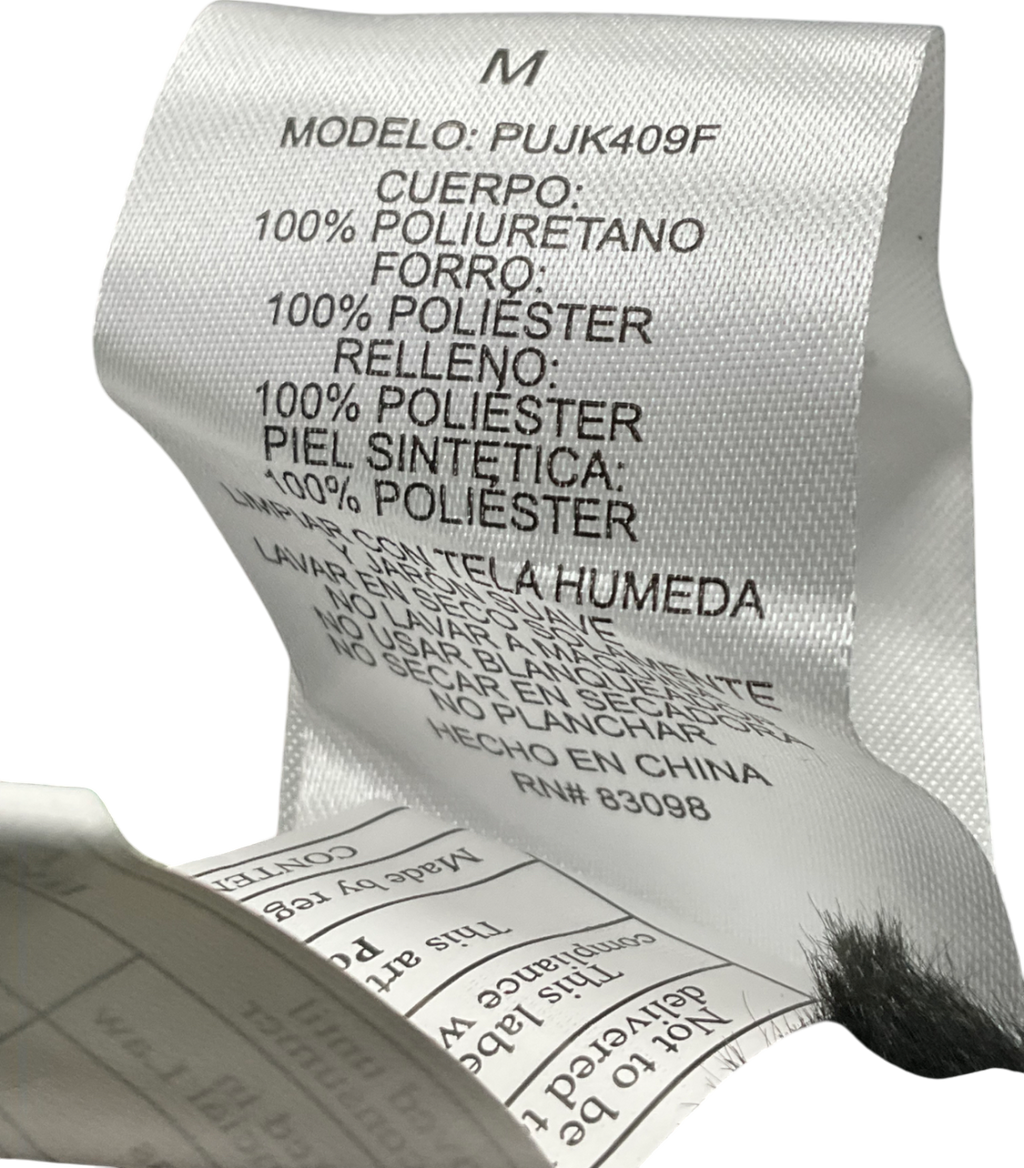 Si Sono Black Leather Look Coat With Faux Fur Lining UK M