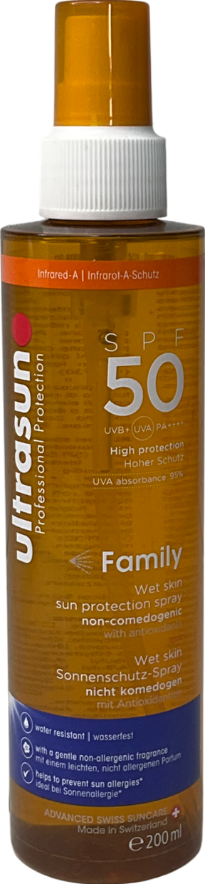 Ultrasun Family Wet Skin Spray Spf50 200ml
