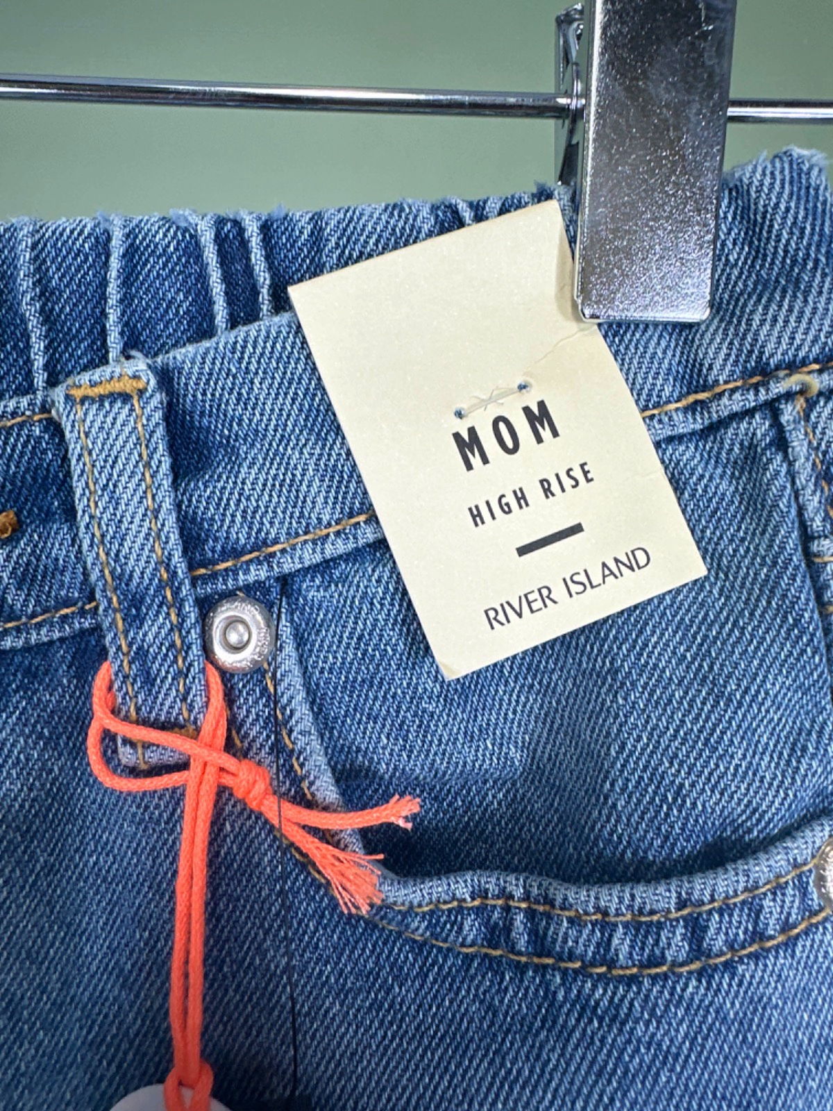 River Island Light Blue Mom High Rise Jeans UK 4-5 Years
