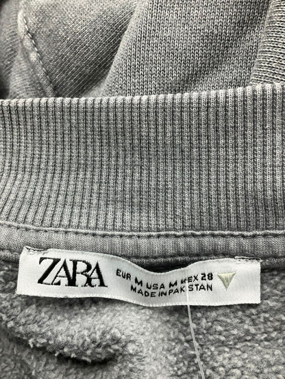 ZARA Grey Cotton Bomber Jacket UK S