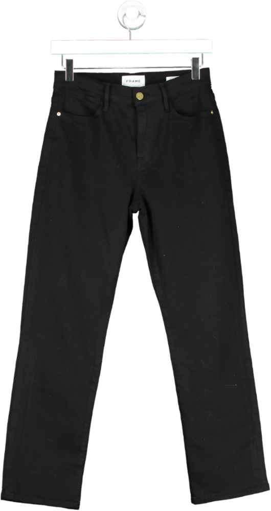 Frame Black Le High Straight Jeans UK W28