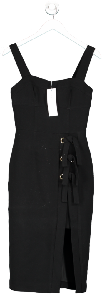 Rebecca Vallance Black Celestina Knotted Crepe Dress BNWT UK 8