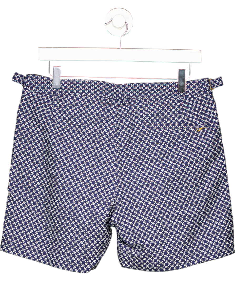 Orlebar Brown Blue Night Iris/cloud Seglas Jacquard Mid-length Swim Shorts W31