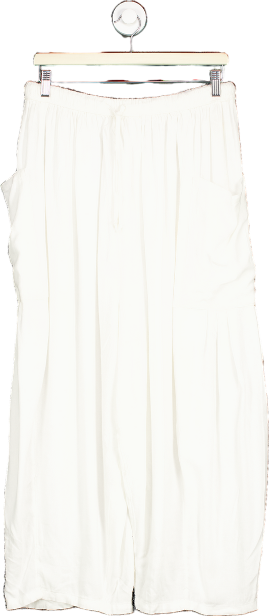 Free People White Wide-Leg Trousers M