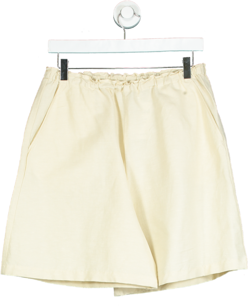 Toteme Cream stretch Linen Shorts FR38 UK 10