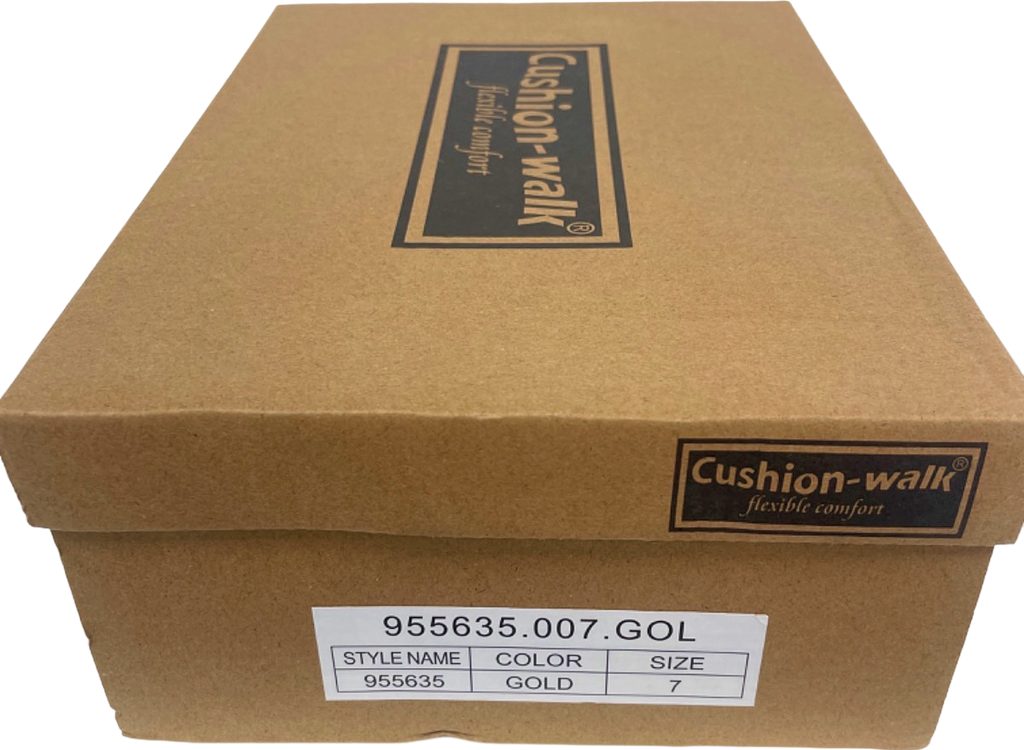 Cushion Walk flexible Comfort padded Gold Wedge Heel Sandals EU 40 UK 7