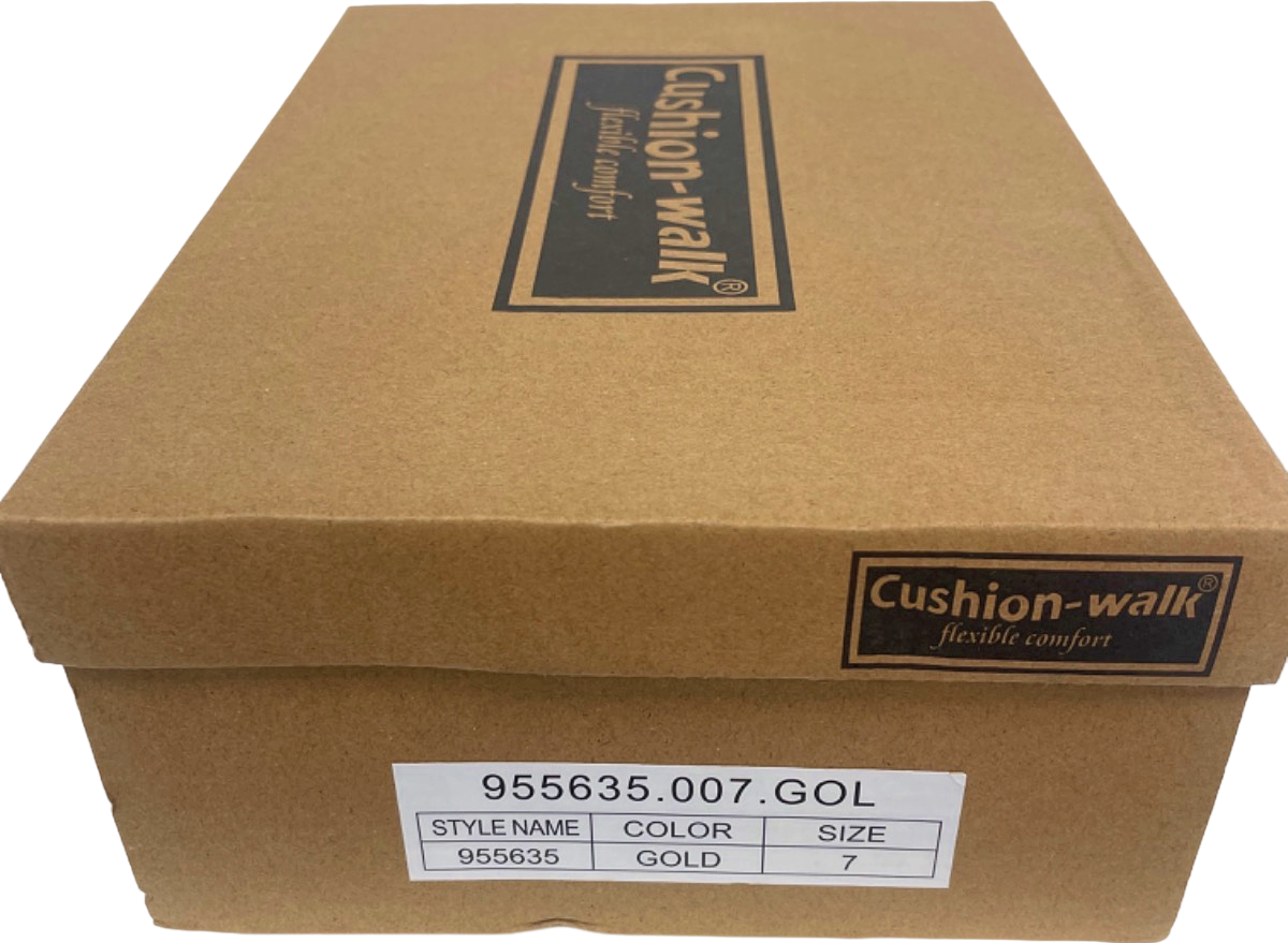 Cushion Walk flexible Comfort padded Gold Wedge Heel Sandals EU 40 UK 7