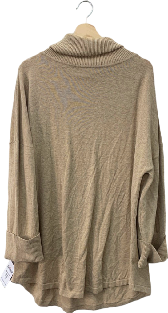 Pepper Beige Oversized Cotton Jumper One Size