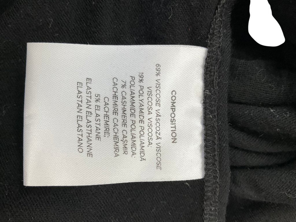 Manuri Black Cashmere Blend One Shoulder Bodysuit UK S