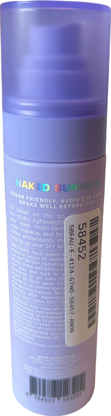 Naked Sundays Hydrating Glow Mist SPF50+ 100ml