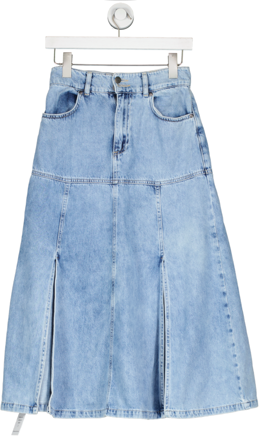 Donna IDA Blue Sienna A Line Denim Midi Skirt UK XS