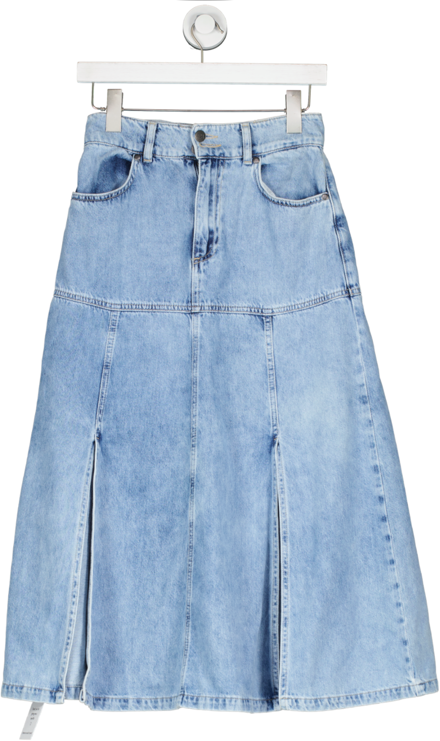 Donna IDA Blue Sienna A Line Denim Midi Skirt UK XS