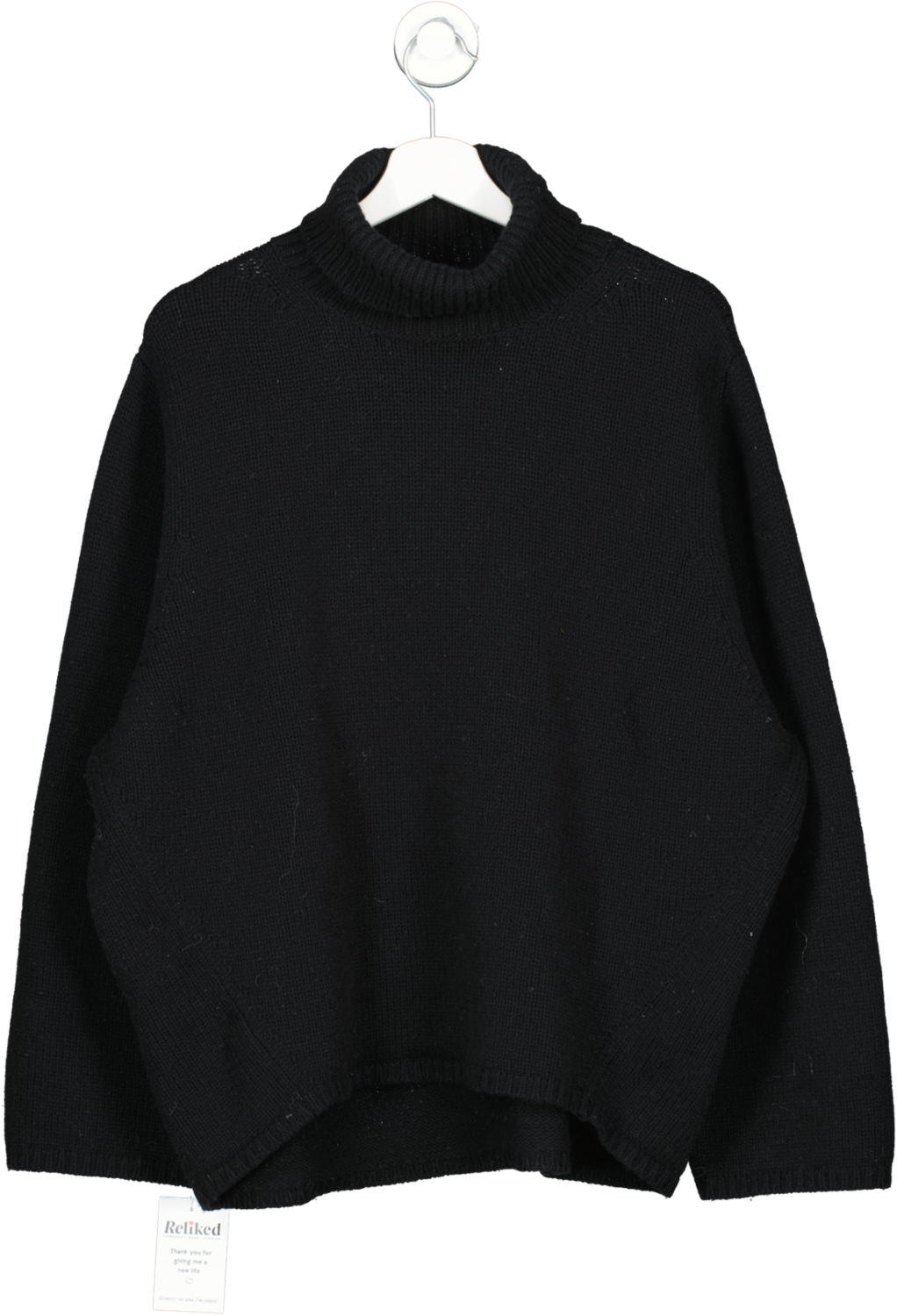 Totême Black Wool Cashmere Roll Neck Jumper UK S
