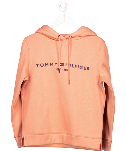 Tommy Hilfiger Pink Logo Embroidery Hoody UK XS