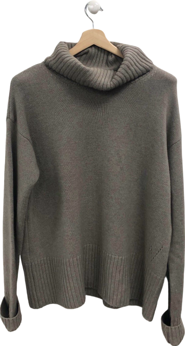 Wyse London Nadia Funnel Neck Cashmere / Merino Blend Jumper - Mushroom UK XL