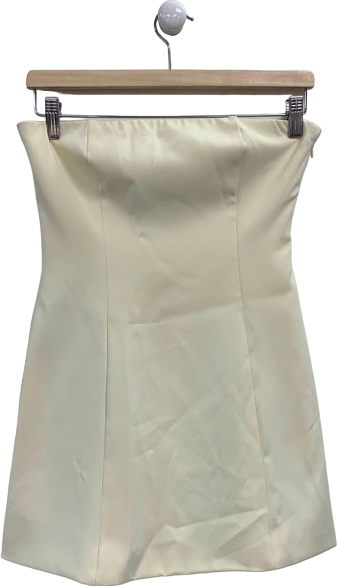Peppered Mayo Cream Strapless Dress UK 8