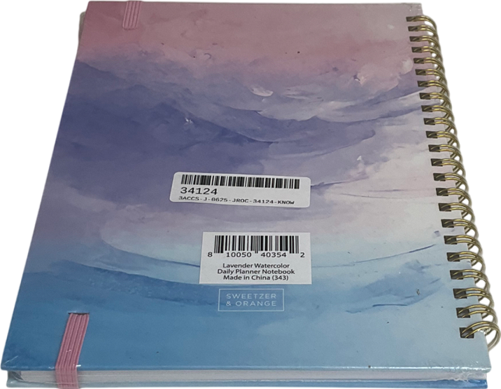 sweetzer & orange Multicoloured Lavender Watercolour Daily Planner Notebook