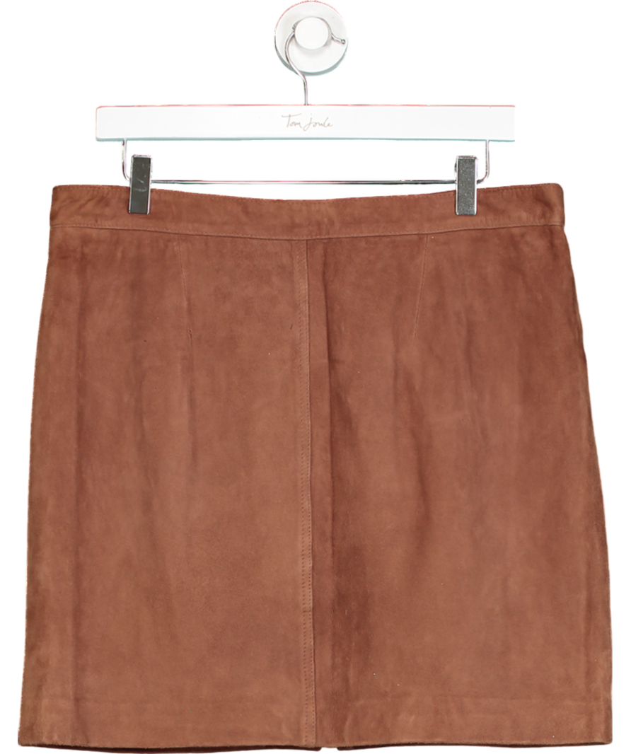 All Saints Brown Taylor Suede Skirt UK 14