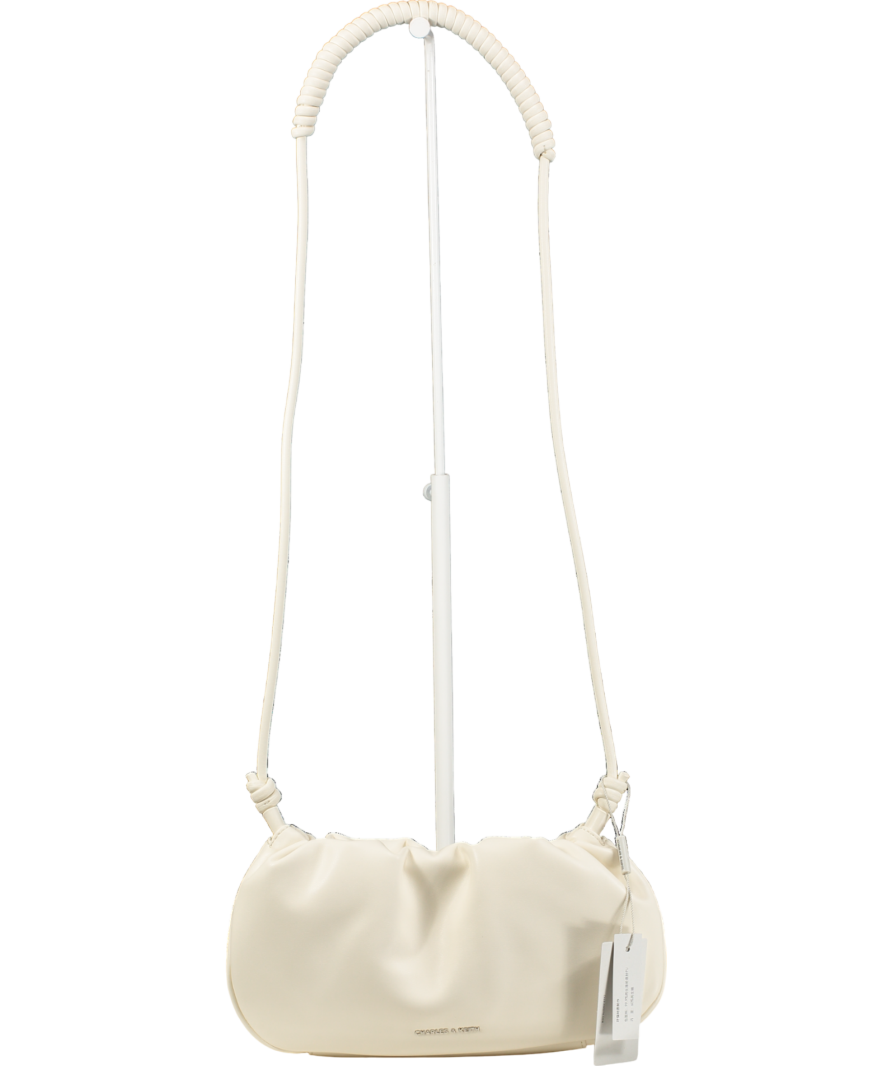 Charles & Keith Cream Lorelai Ruched Knotted Strap Shoulder Bag