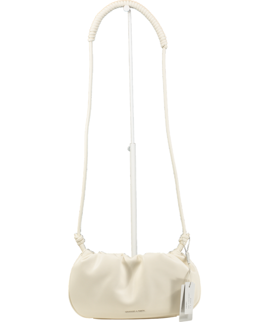 Charles & Keith Cream Lorelai Ruched Knotted Strap Shoulder Bag