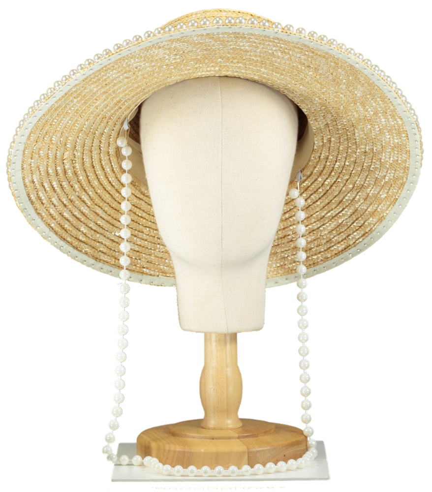 Bonita Beige Bride Straw Hat One Size