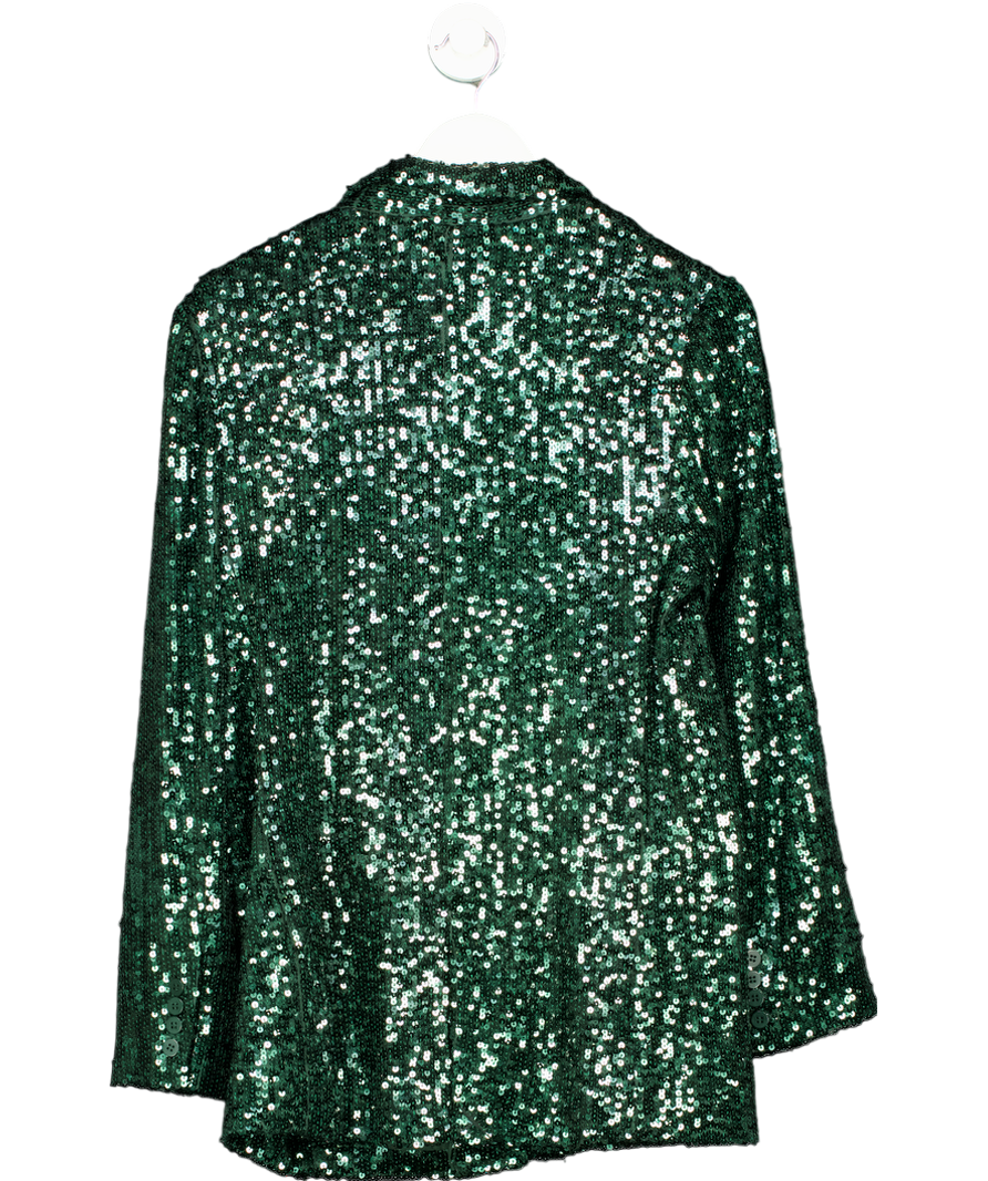 Whistles Green Sequin Single Breasted Blazer UK 12