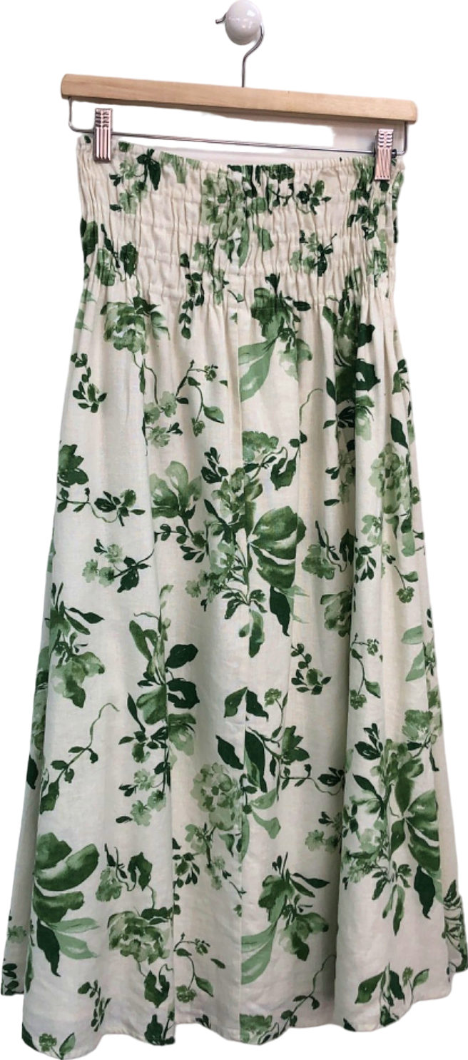 Abercrombie & Fitch Cream Green Floral Print Dress / Skirt UK S