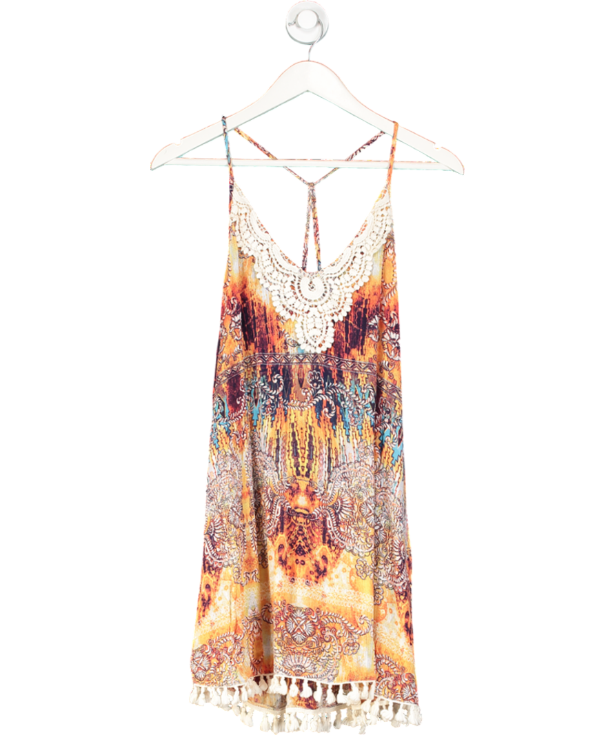 Love Orange Paisley Print Smock Dress UK S