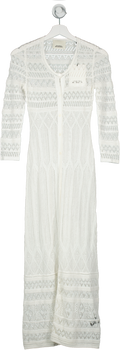 Isabel Marant White Crochet Knit Maxi Dress UK 6