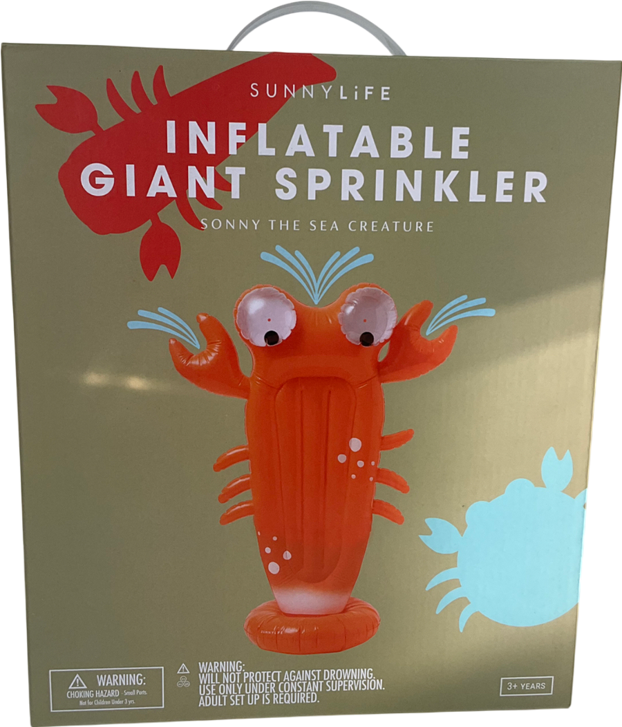 SunnyLife Orange Kids Sonny The Sea Creature Inflatable Giant Sprinkler in Orange