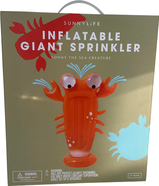 SunnyLife Orange Kids Sonny The Sea Creature Inflatable Giant Sprinkler in Orange