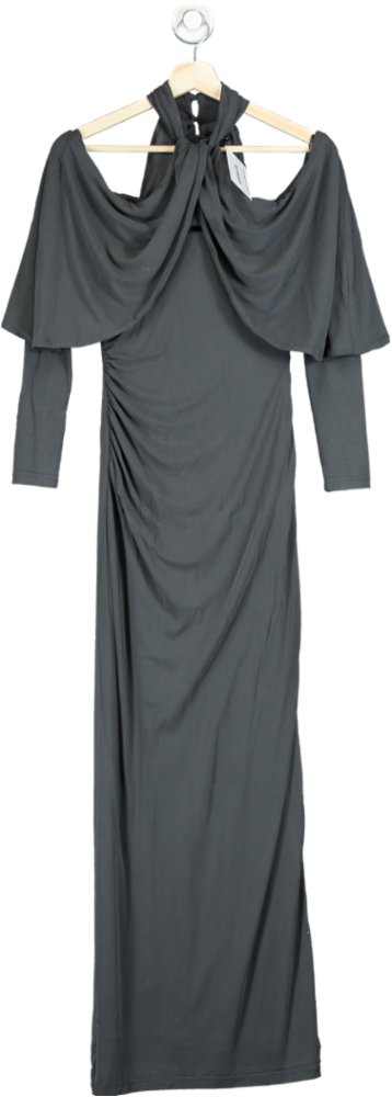 Karen Millen Grey Draped Maxi Dress UK XS