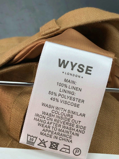 WYSE Tan Silvia Linen Blend Shorts UK 8