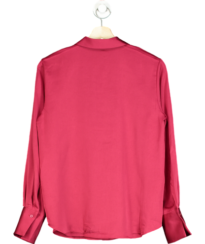 MANGO Red Satin Long Sleeve Shirt UK 8