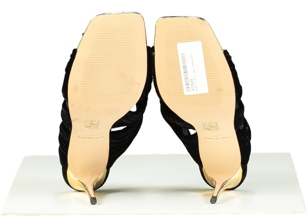 Kurt Geiger Black Velvetbloom mule heels UK 6