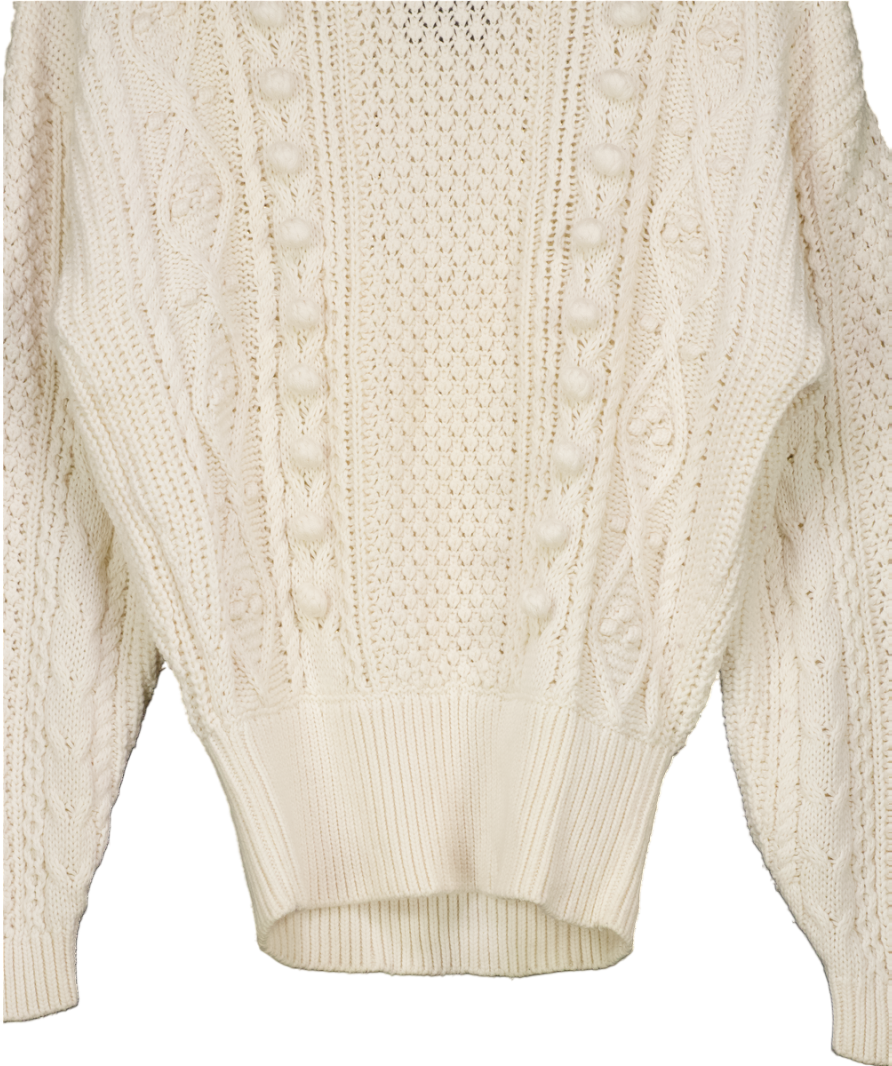 Sezane Cream Wool Blend Sweater UK M