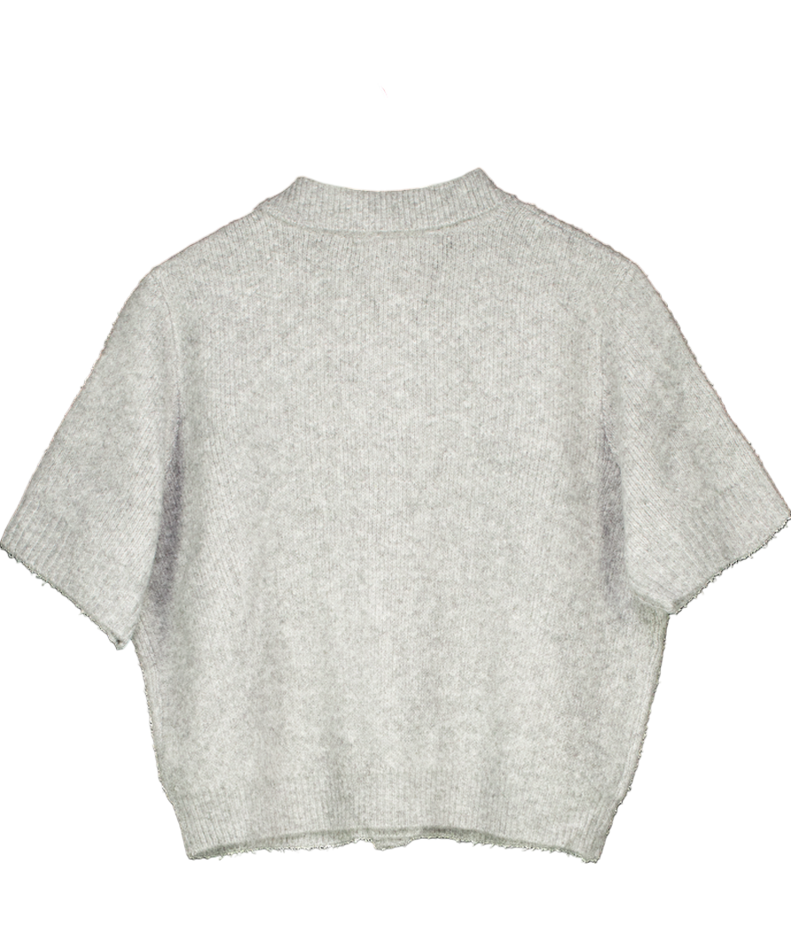 ASOS Design Knitted Compact Short Sleeve Shirt In Grey UK S