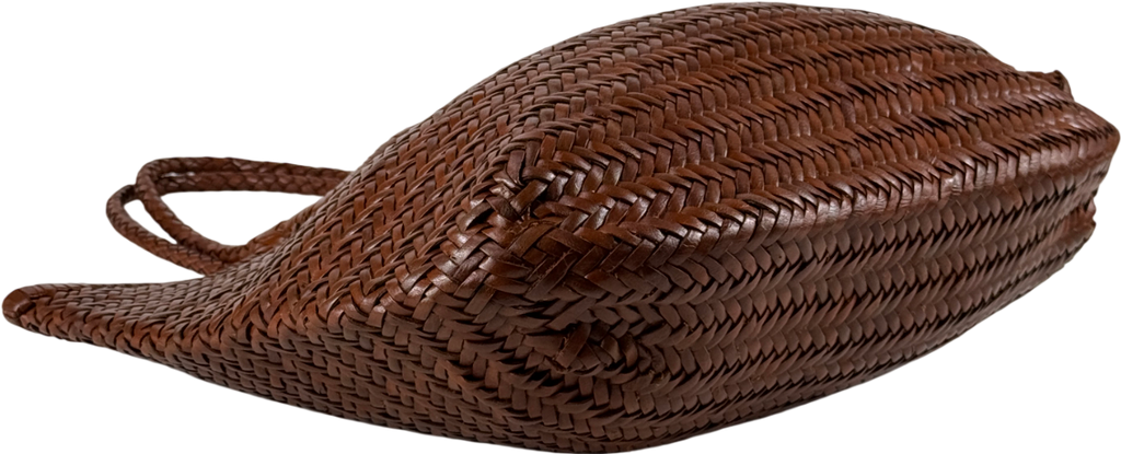 Anthropologie Brown Nola Woven Leather Bag One Size
